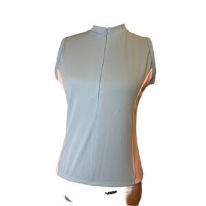 Trek‎ USA Women's Cycling Jersey Small Sleeveless Blue And White Full Zip
